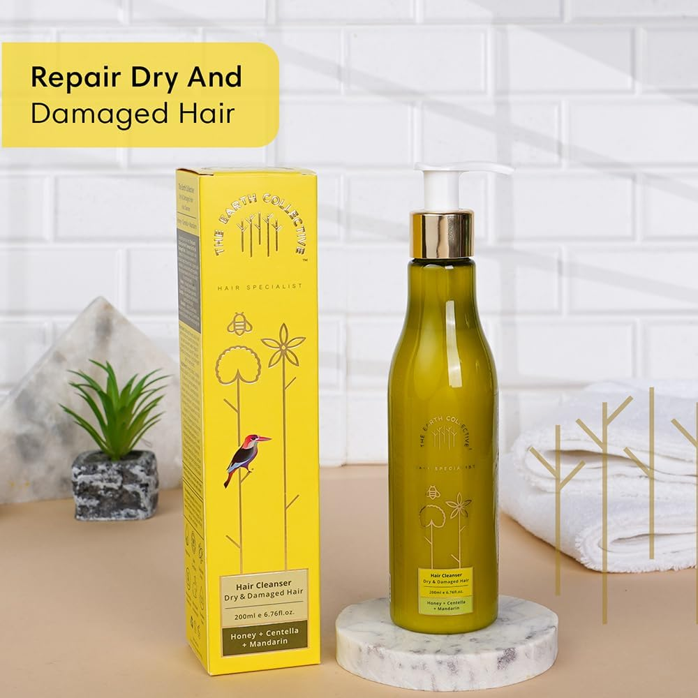 THE EARTH COLLECTIVE Hair Cleanser for Dry and Damaged Hair, Restores Smoothness to Dry and Frizzy Hair, No Harmful Chemicals, 200 Ml image number 4