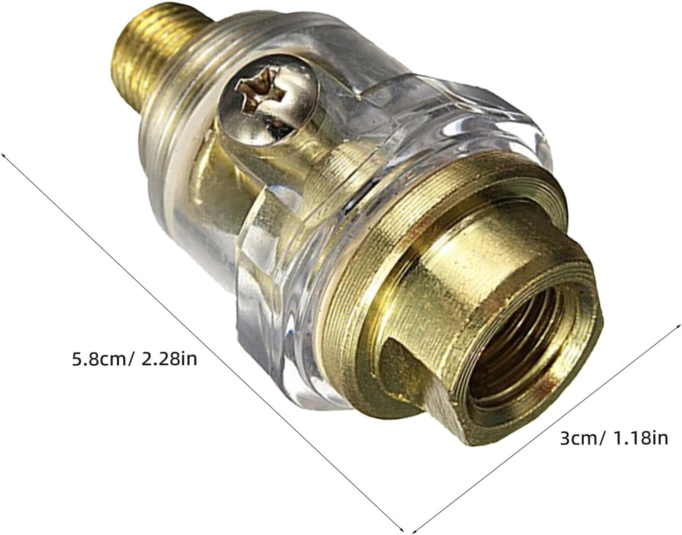 Yardenfun Mini In-Line Oiler and Pneumatic Lubricator 1/4 Inch Automatic Oil Water Separator for Air Tools, 2Pcs Set Compatible with Pneumatic Equipment image number 1