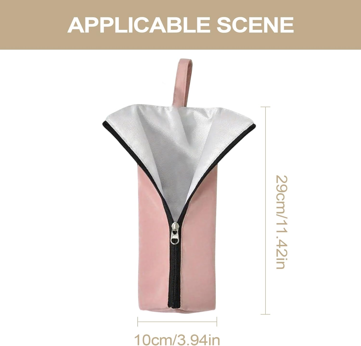 Curling Iron Travel Case,Heat Resistant Storage Pouch | Dustproof Waterproof Hair Styling Tool Organizer for Travel Vanity Table RV Salon Hairstylist Makeup Station Home - Pink image number 3