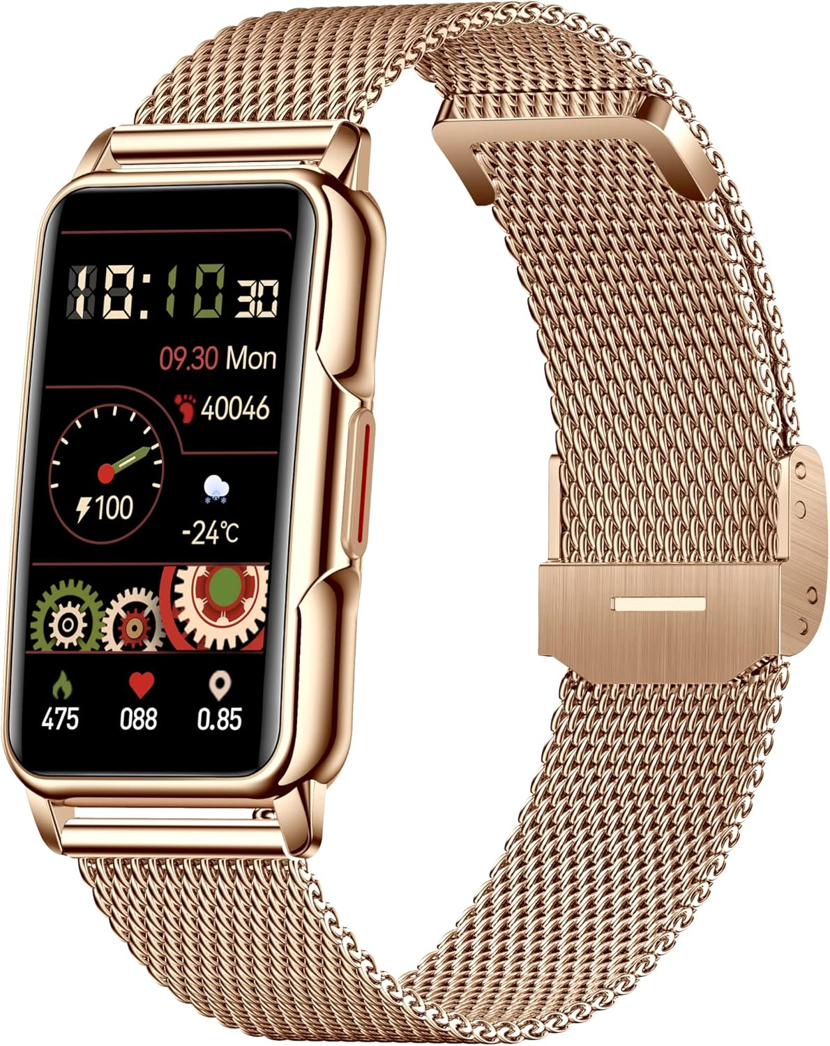 PLAZOR Smart Watches Fitness Tracker for Women Men(Gold) with 115 Sports Modes, 24/7 Heart Rate, Blood Oxygen, Sleep Tracker, Step Calorie Counter, IP67 Waterproof Watch for Andriod Ios