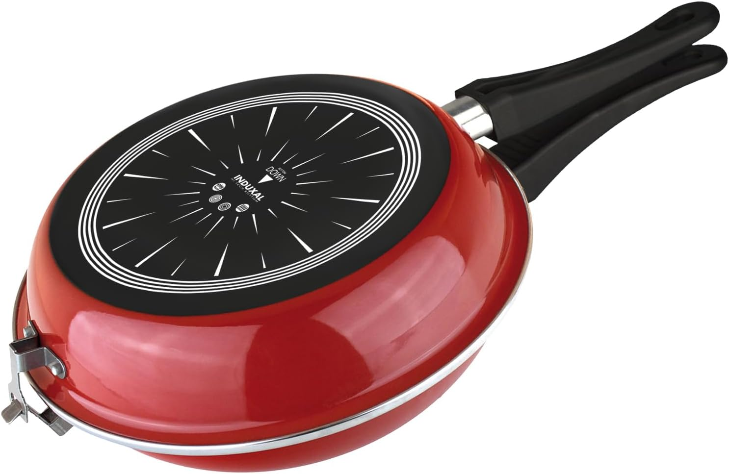 MAGEFESA FRITTATA Frying PAN. Double Layer Non-Stick Frying Pan, Vitrified Steel, Compatible with All Types of Fire, Including Induction, Dishwasher Safe, Ergonomic Handle (9,4&rdquo;) (RED)