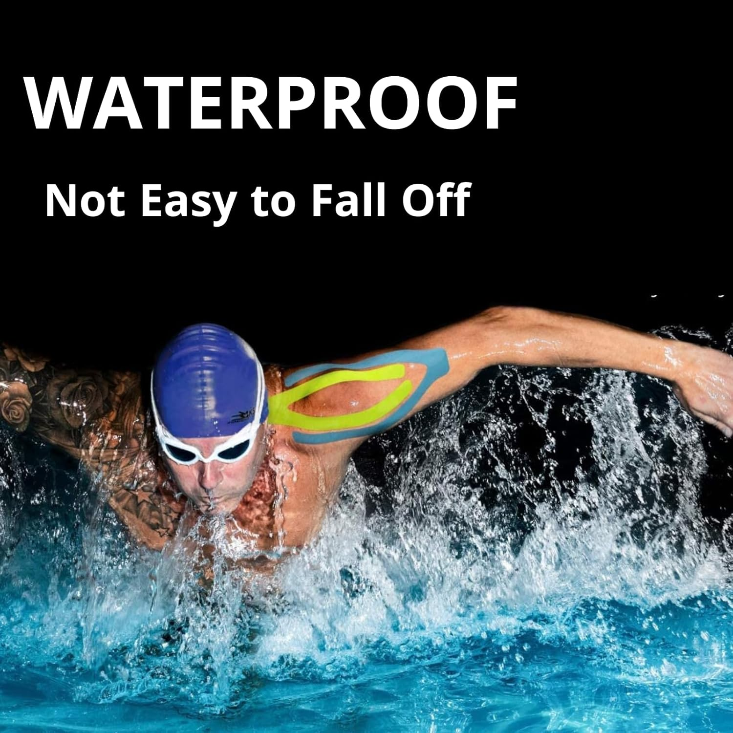 Kinesiology Tape Precut (2Pack), Elastic Therapeutic Sports Tape for Knee Shoulder and Elbow, Muscles, Ankle, Pain Relief, Water Resistant Tape, 20 Precut 10 Inch Strips (Black+Pink) image number 2