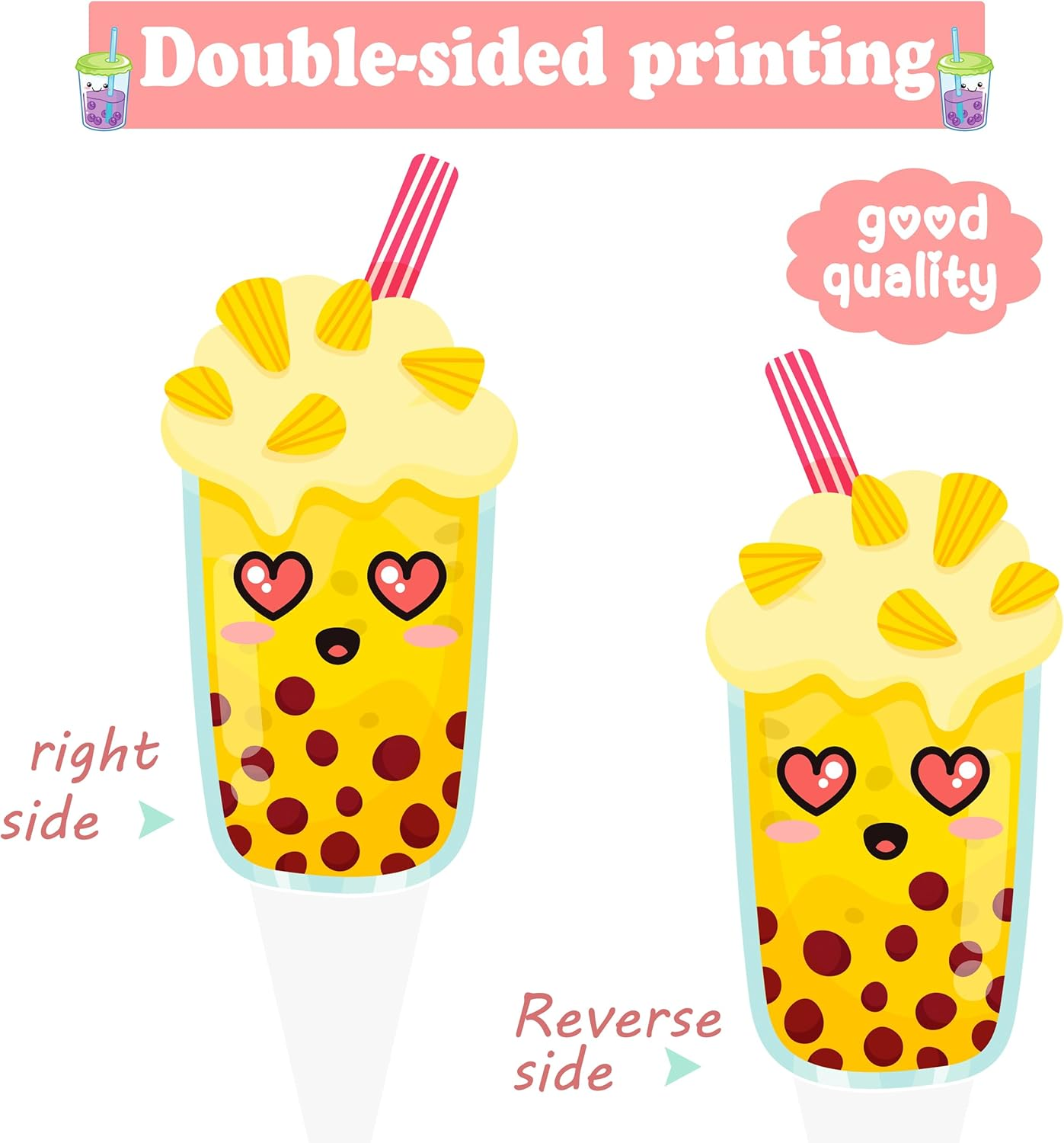 Bubble Milk Tea Party Cupcake Toppers