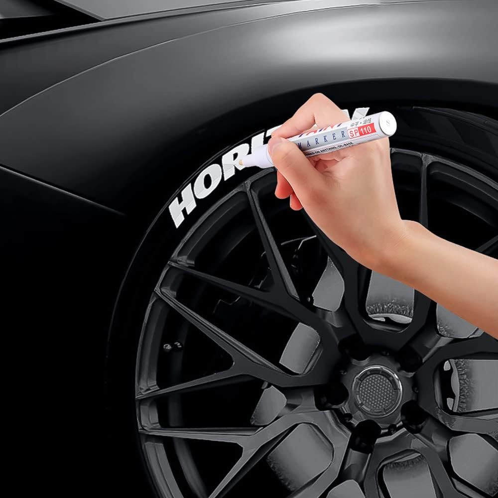12 PCS White Paint Pens Set Permanent Marker Pen for Car Rubber Tyre Waterproof image number 4