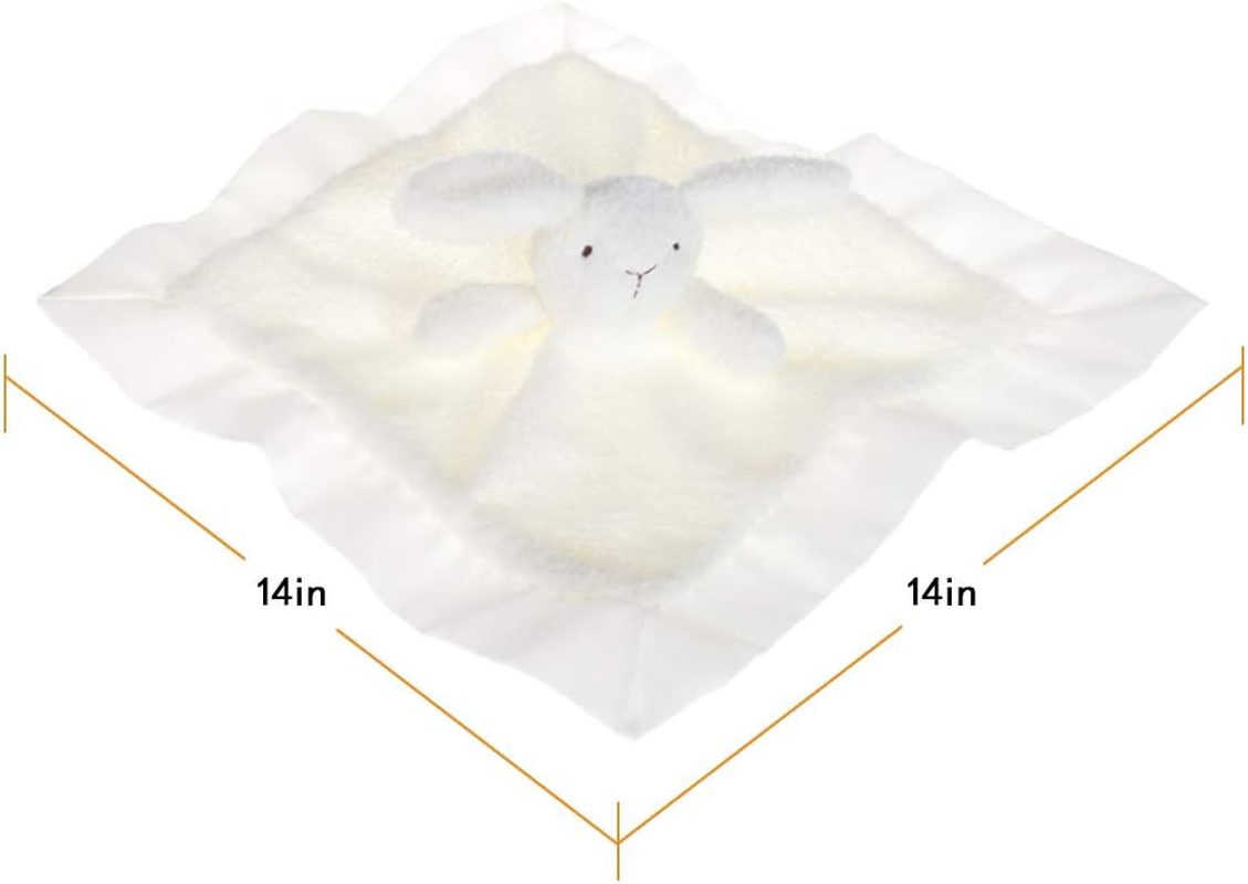 Apricot Lamb Snuggler Plush Infant Stuffed Animals Bunny Security Blanket Nursery Character Blanket (Green Bunny, 14 Inches) image number 2