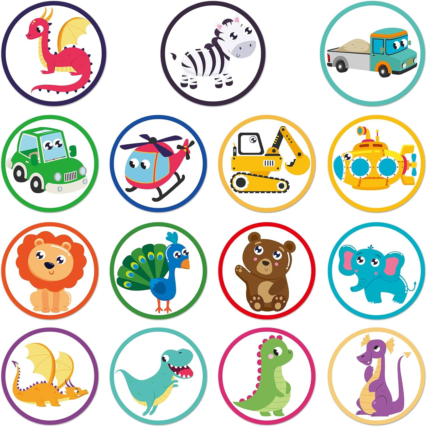 30Pcs Potty Training Stickers, Animal Cartoon Potty Stickers, Multicolor, PVC Material, Heat Resistant, Reusable, Indoor Use image number 3