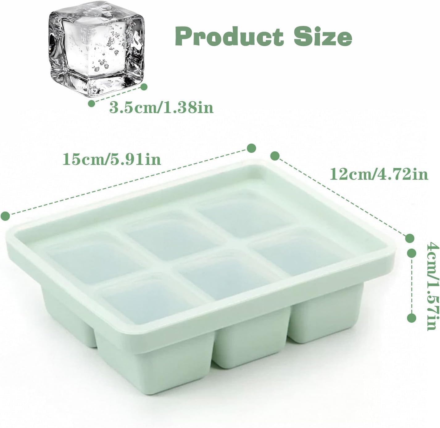 Lichely Ice Cube Tray with Lids, Easy-Release Silicone Ice Moulds, Bpa-Free Freezer Trays for Freezer, Drinks, Baby Food, Whiskey, Cocktails image number 5