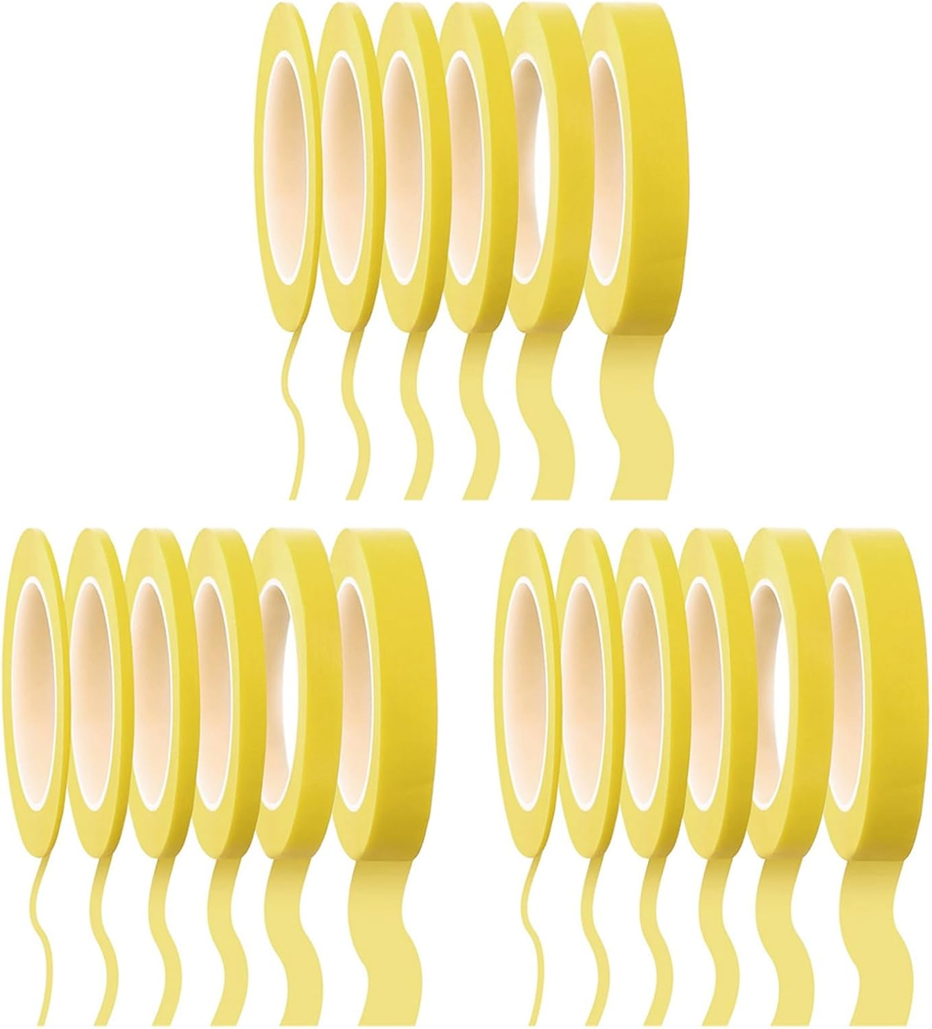 18 Rolls Fine Line Tape 1/16,7/10,1/8,1/4,1/2,3/4 Inch X 55Yard, Fineline Masking Tape, Painters Automotive Masking Tape image number 4