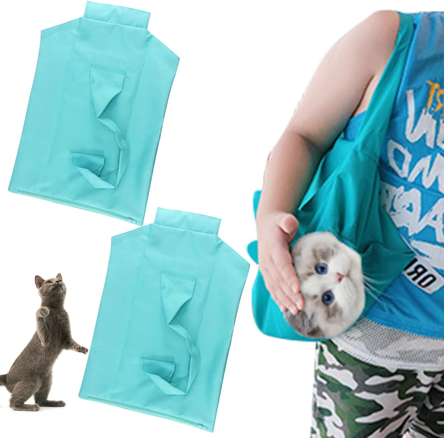 Cat Carrier Pouch Cozy Comfort Carrier, Anti-Scratching Cat Carrier Pouch Bag Nail Trimming Restraint Bag Medication, Administration,Grooming, 1PC