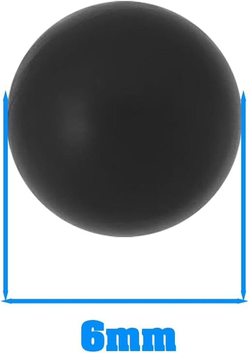 SG Store 5Pcs Solid Rubber Ball 6Mm Black round Solid Rubber Ball Pressure Release Rubber Balls Sealing Rubber Ball for Home and Industrial Use image number 4
