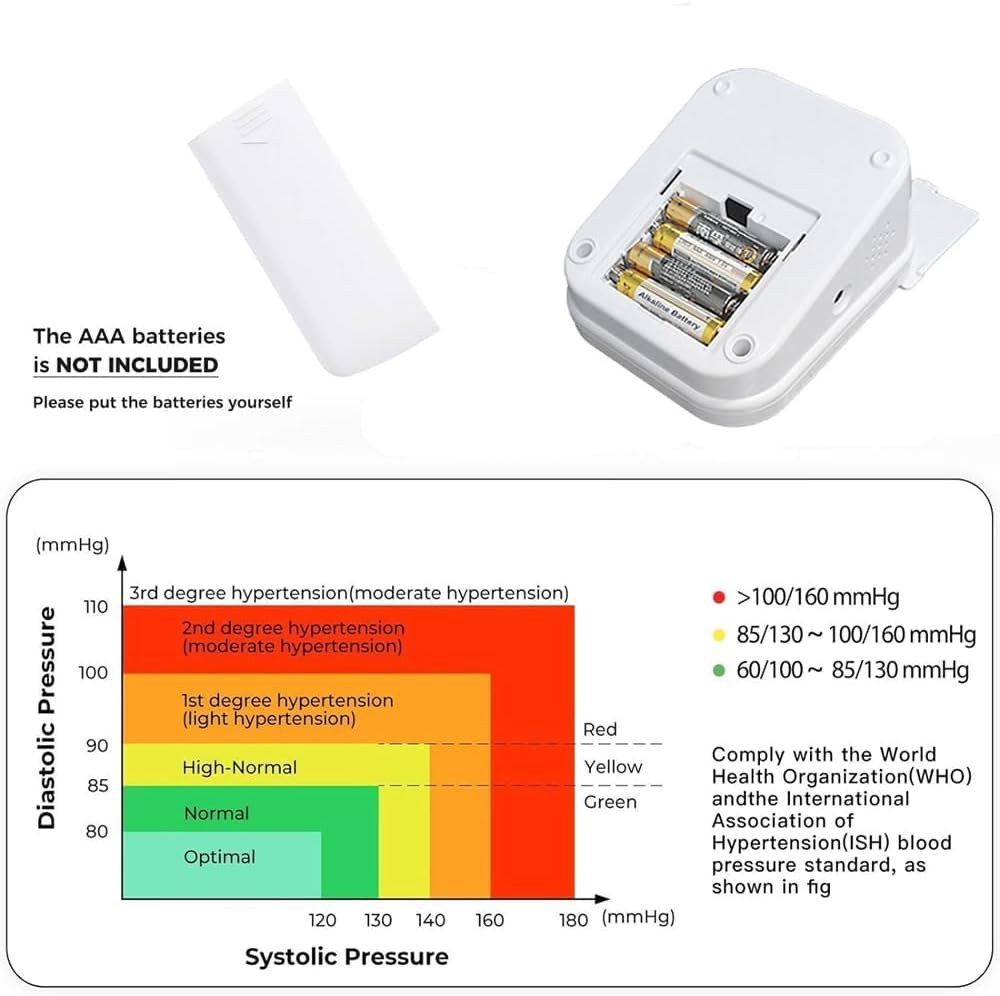 Upper Arm Blood Pressure Monitor &ndash; Portable Digital BP Machine with Irregular Heartbeat Detection, 2 User Mode with 99 Memory, Accurate Automatic Measurements