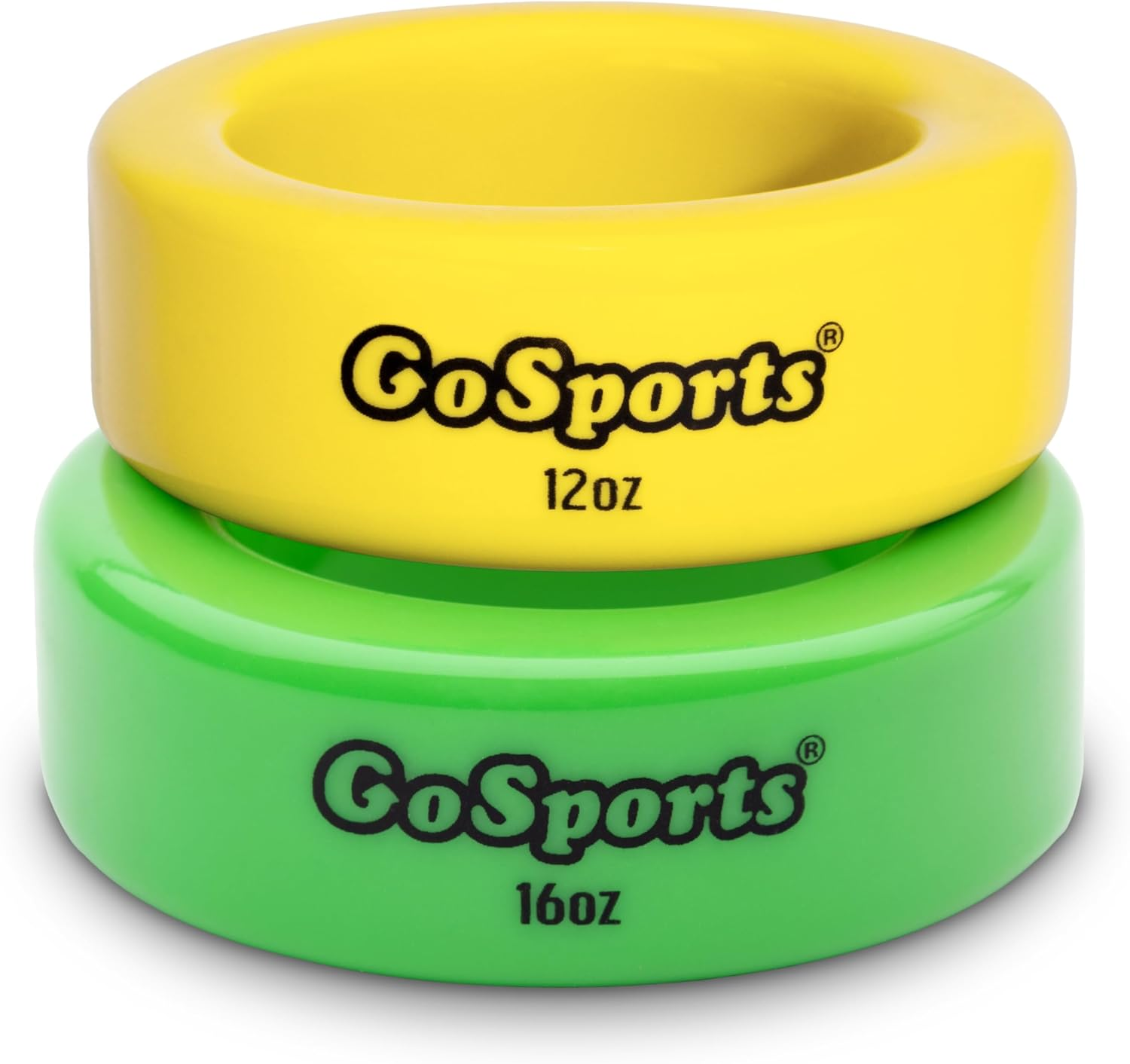 Gosports Baseball and Softball Bat Weights - 2 Pack Baseball Donuts - 16 Oz & 12 Oz