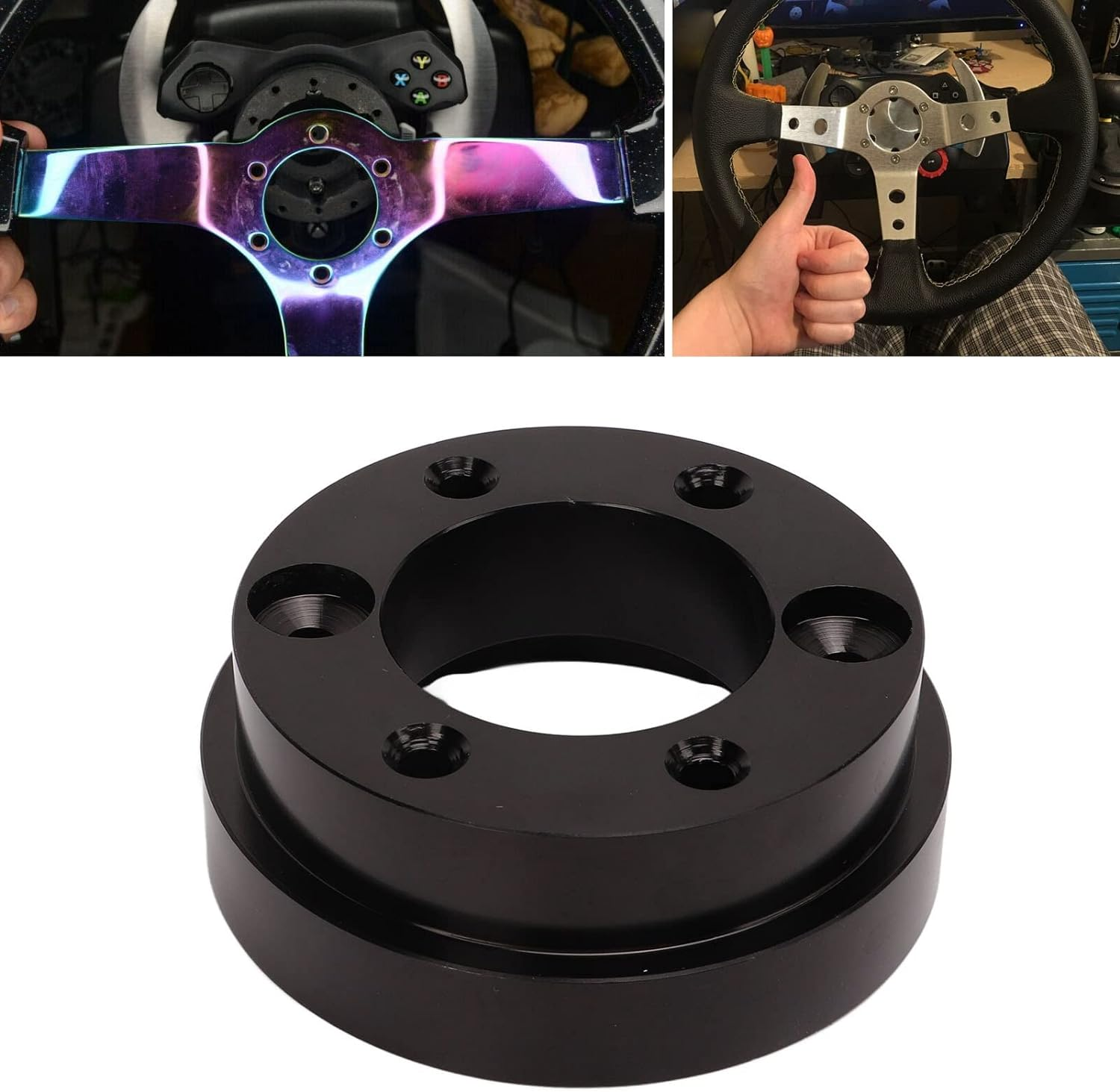 Steering Wheel Hub Adapter, 70Mm Aluminium Alloy Steering Wheel Adapter Sturdy and Steering Wheel Adapter Plate for G25 G27 G29 G920 13 14In Steering Wheel image number 3