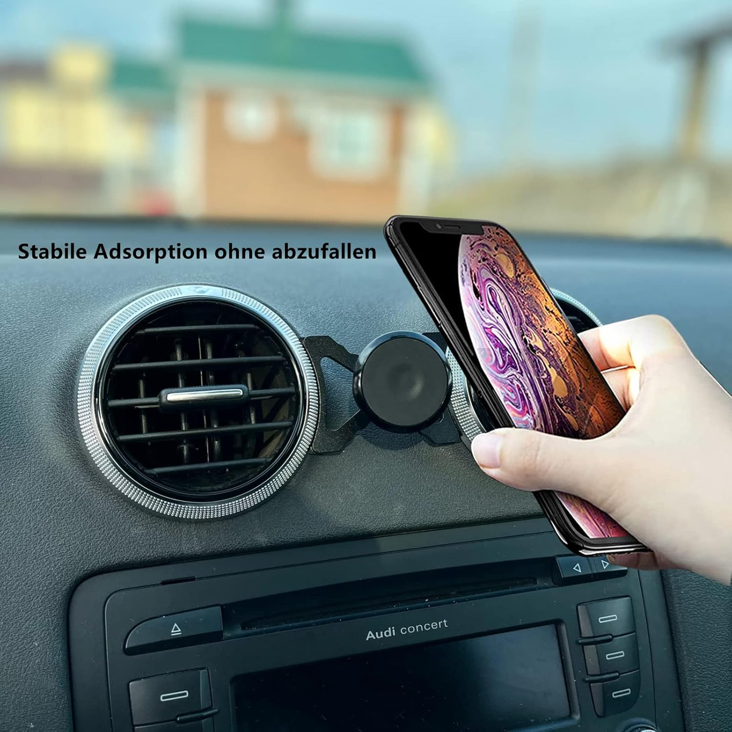 Cookiss Magnetic Mobile Phone Holder Compatible with Audi A3 8P and Audi S3 8P Suitable for Smartphone and GPS with Car Mobile Phone Holder 360 Degree Adjustable View (Black)
