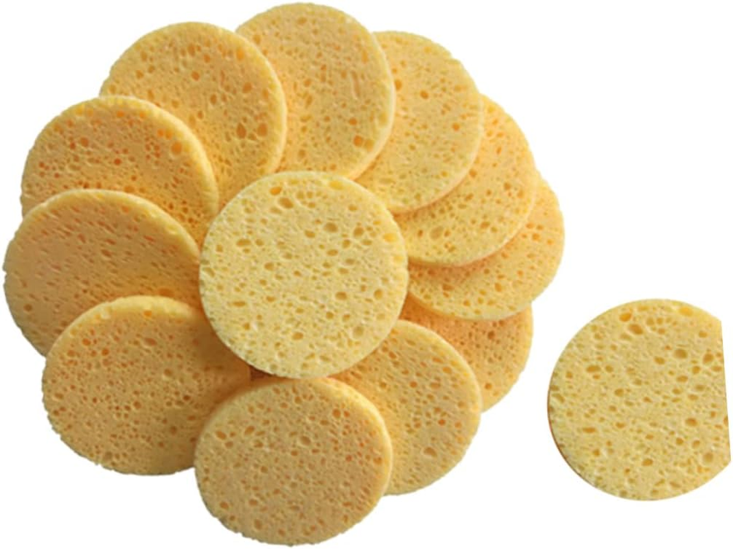 Healeved Skin-Friendly 20Pcs Makeup Cotton Pads round 80X8Mm Reusable Makeup Remover Face Cleaning Sponges Soft Sponge Cushion for Daily Use image number 1