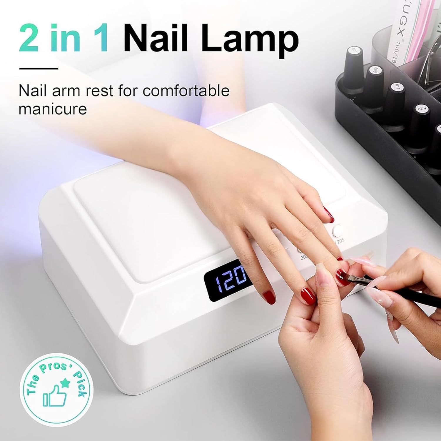 Bouzaak Nail Curing Lamp for Gel Polish Dryer,72W UV LED Nail Lamp for Manicure Salon image number 3