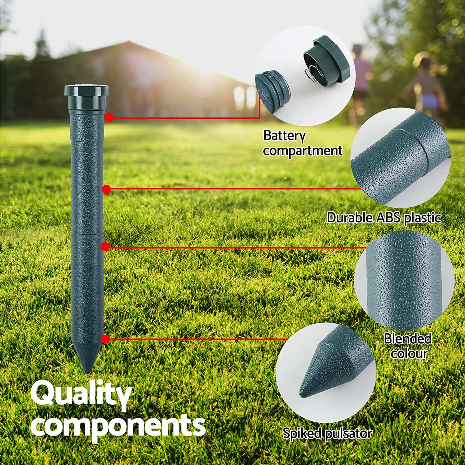 Gardeon Snake Repeller 6X Multi Pulse Ultrasonic Battery Powered Pest Repellent