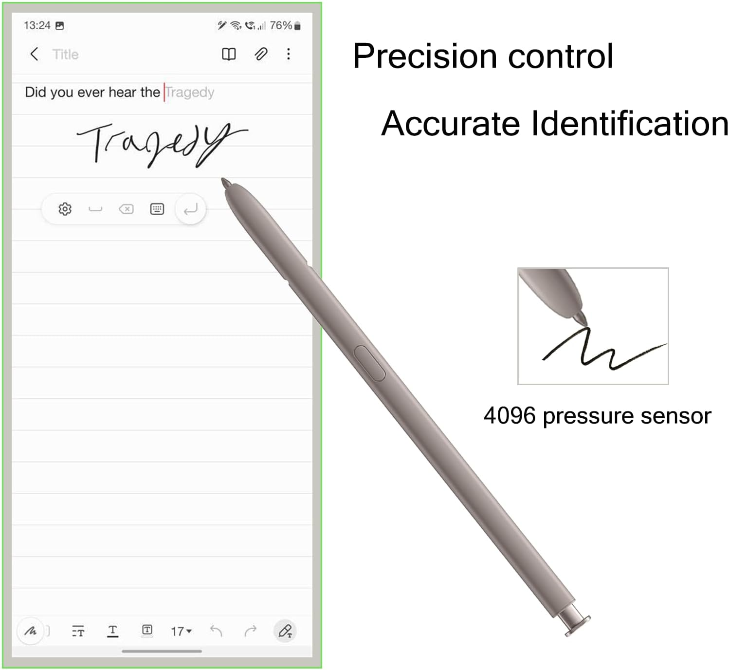 Lixiongbao S24 Ultra S Pen Withbluetooth Replacement for Samsung Galaxy S24 Ultra, 0.7Mm Pen Tip, 4096 Pressure Sensor, EJ-PS928BYEGUS, US Version (Light Gray) - Yellow Gold image number 6