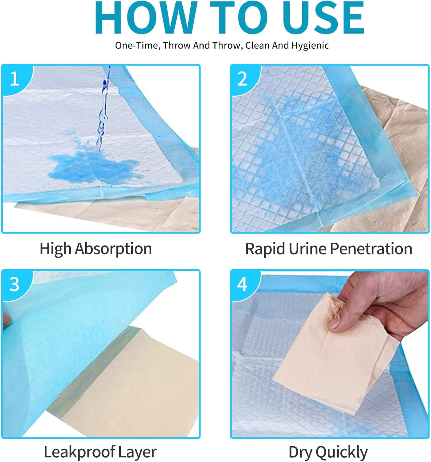 CAILOS 20 Pcs Rabbit Pee Pads, Disposable Super Absorbent Diaper, Pet Toilet/Potty Training Pads for Guinea Pigs, Hedgehog, Hamsters, Chinchillas, Cats, Dogs image number 5