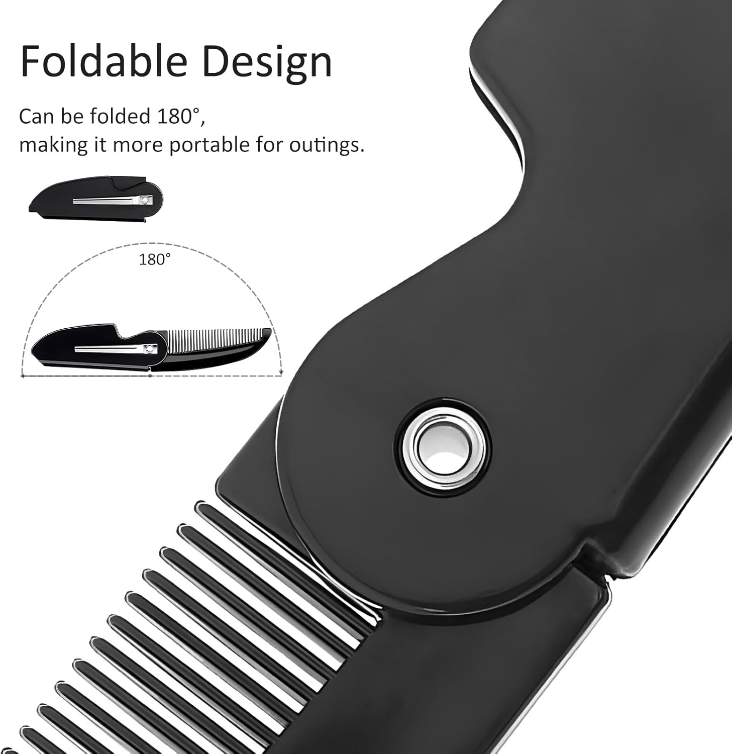 4-Pack Handmade Sawcut Mustache Comb, Best Pocket Folding Comb for Moustaches and Short Beards image number 6