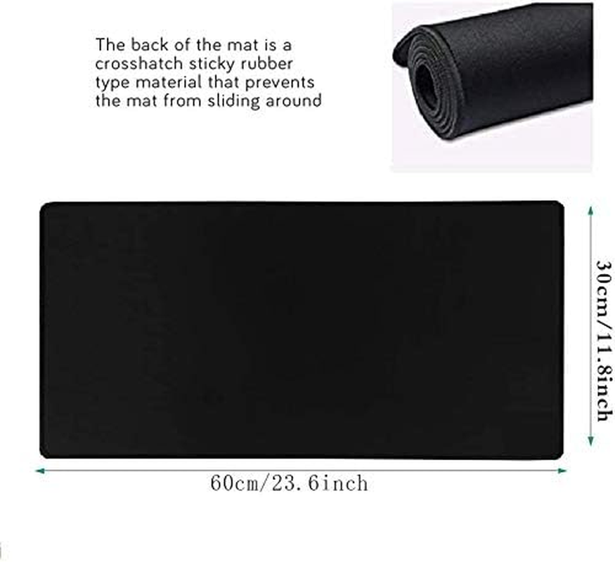Extended Gaming Mouse Pad Extra Large 600X300X3 Mm Water Resistant Mice Mat with Non-Slip Base for PC Computer Laptop (60X30 Black)