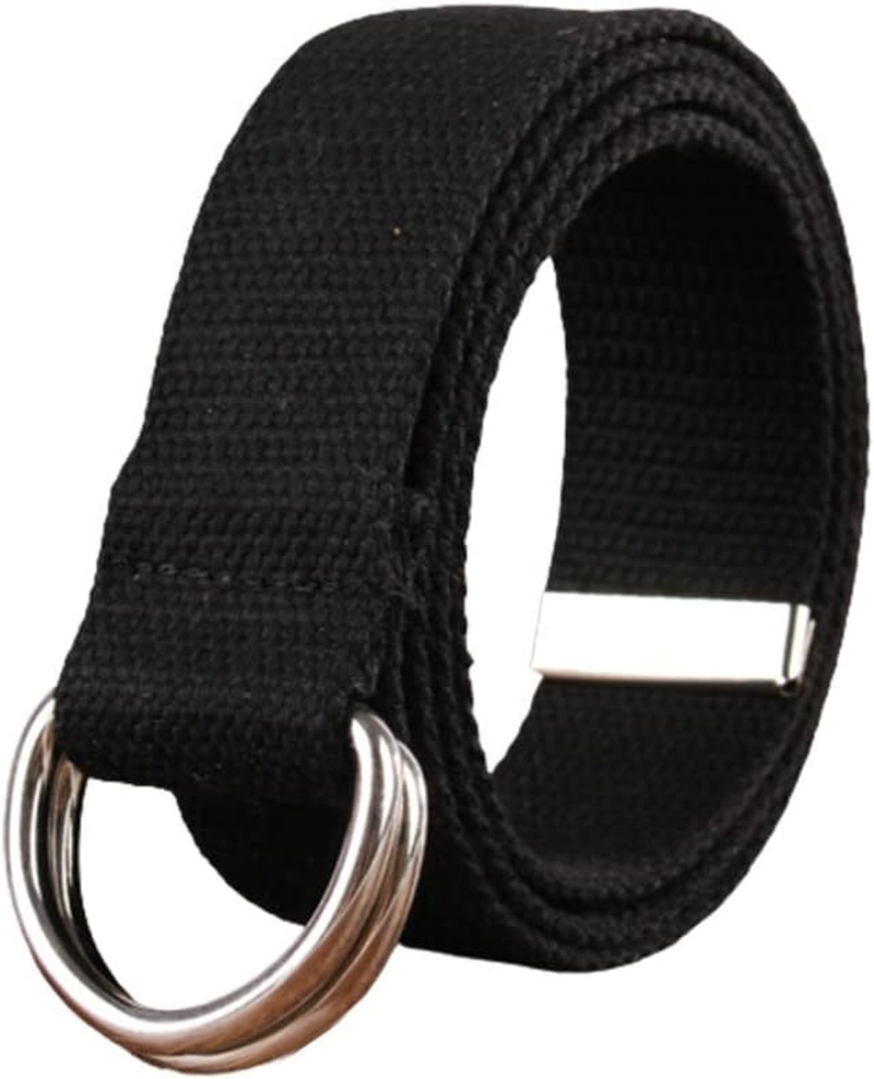 Canvas Metal Waist Belt Men Women Unfading Dual Ring Trimmable Adjustable Stylish Breathable Jeans Belts Waistband