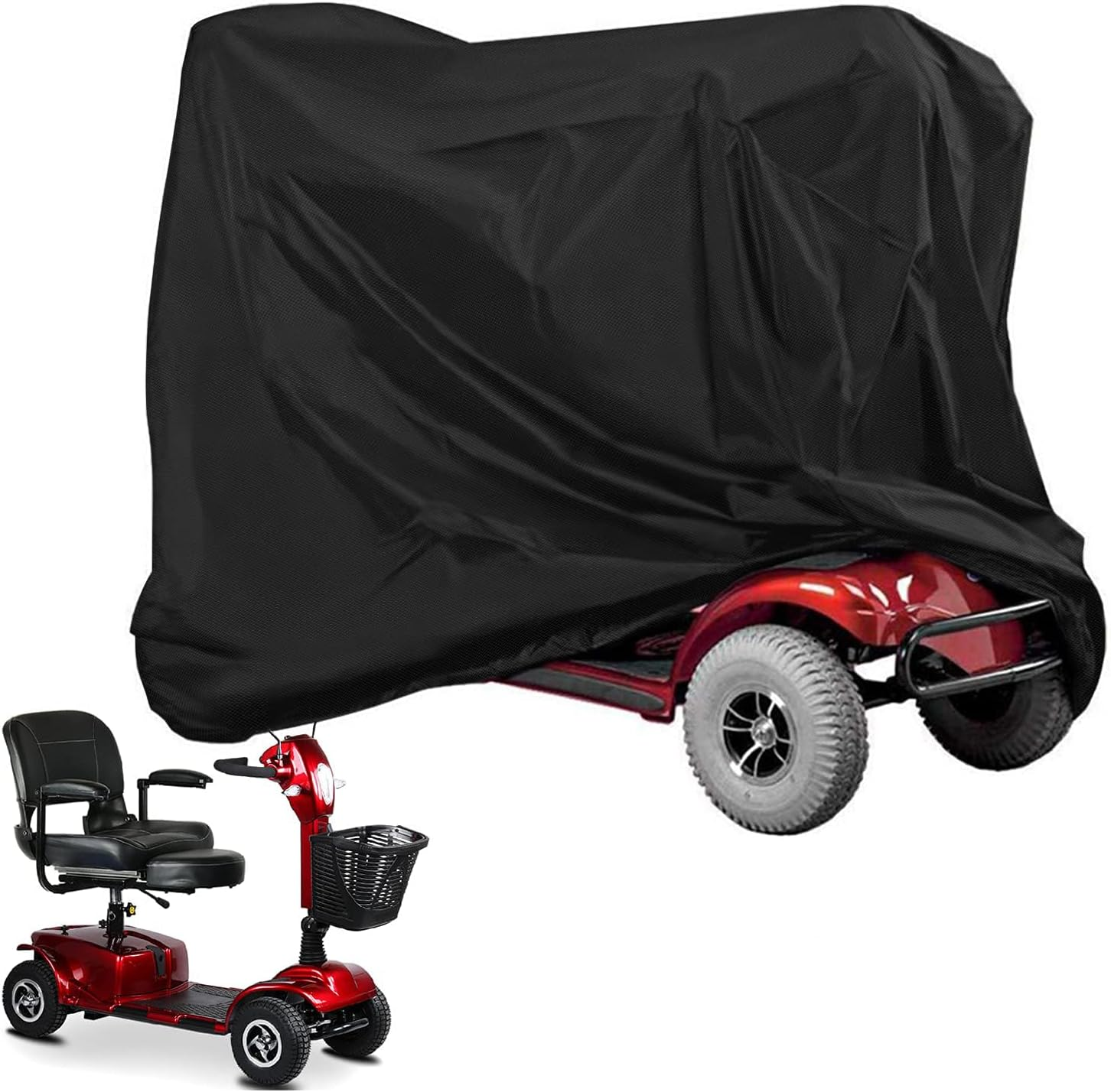 Mobility Scooter Cover,Waterproof Scooter Cover Wheelchair Cover for Storage,Mobility Scooter Accessories for All-Weather Outdoor Protection Dust Cover - 55"X 26" X 36" (L X W X H) image number 1