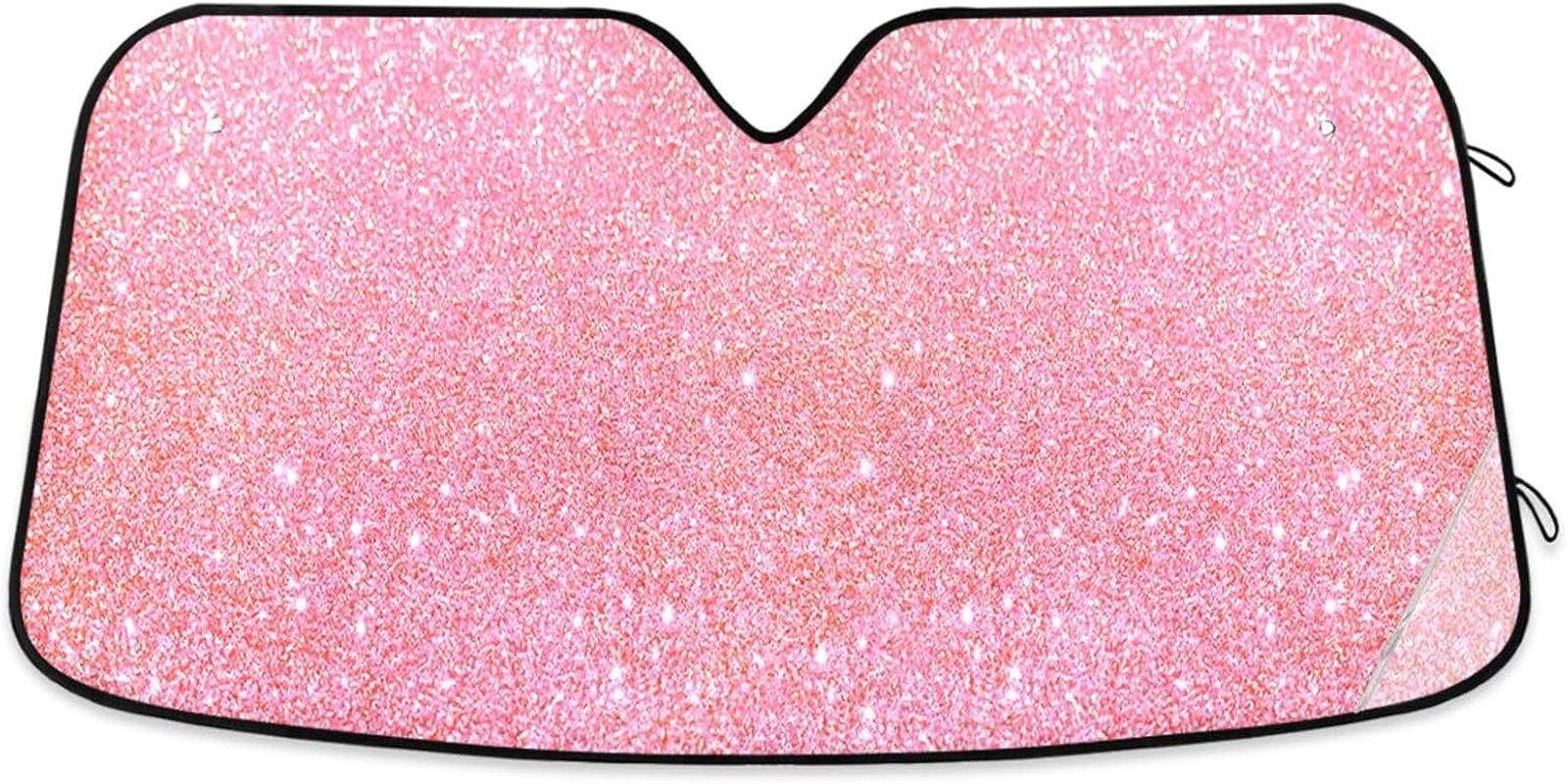 Pink Glitter Car Sun Shade Windshield Automotive Window Sunshades Sun Heat Protection image number 6