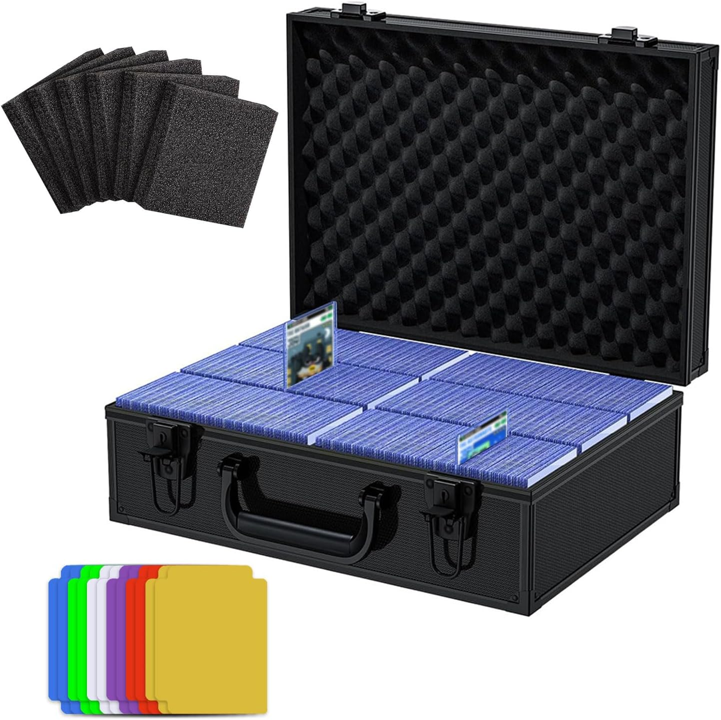 Toploader Storage Box for 3"X4" Rigid Cards Trading Card Storage Box &ndash; Trading Card Cases for Sports Card Box Holds 600+ Card Holders &ndash; Trading Card Organizer Case with Lock and 6 Removable Slots