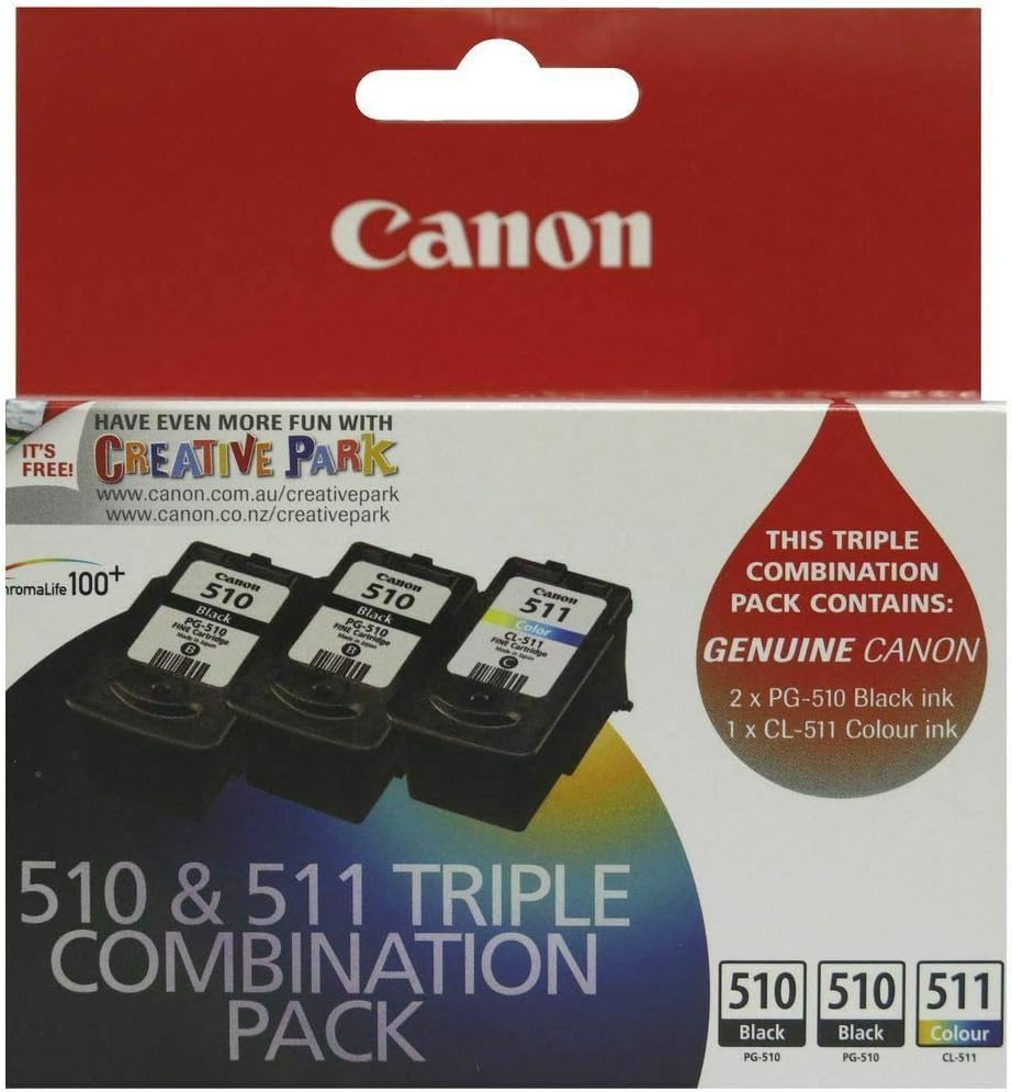 Genuine Canon PG-510 + CL-511 Triple Ink Cartridge Pack
