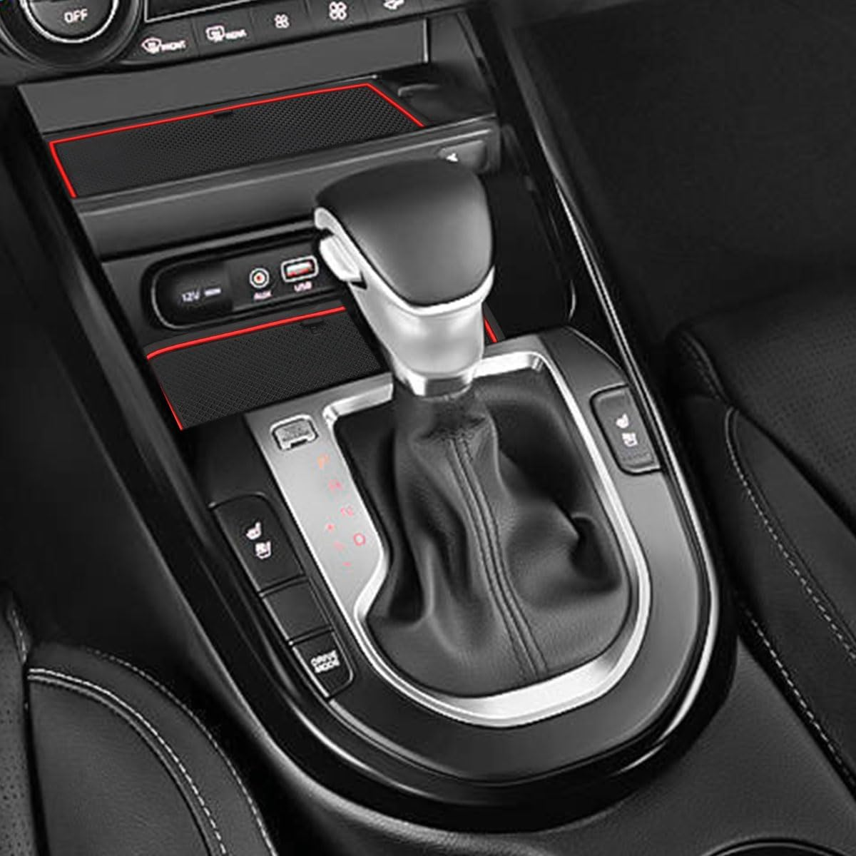 Auovo Anti-Dust Mats Compatible with 2022 2023 Kia K3/Forte/Cerato Accessories - Door Slot Pads & Console Liners (14Pcs/Set) image number 2