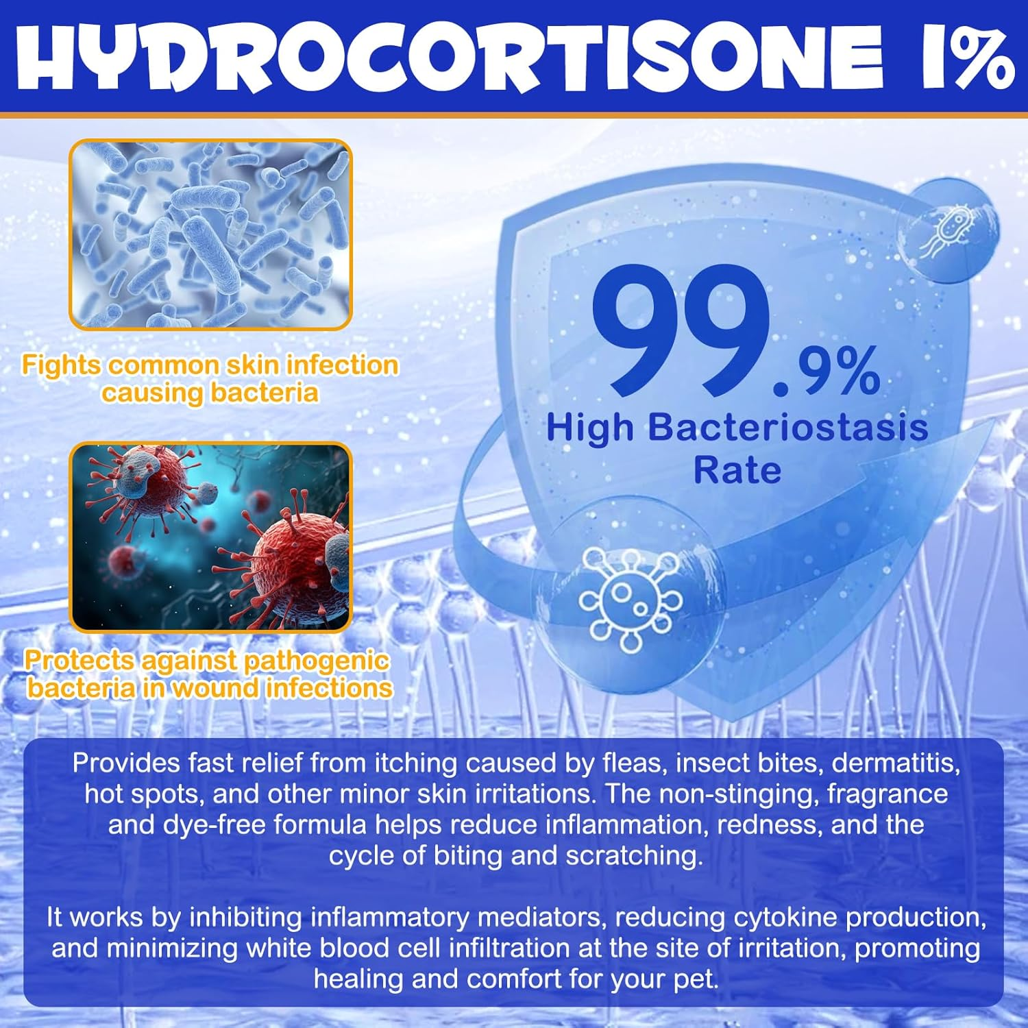 Pet Hydrocortisone Spray for Dogs & Cats 120Ml | Natural Relief for Hot Spots, Rashes & Skin Irritations | Reduces Inflammation & Soothes Itchy Skin image number 5