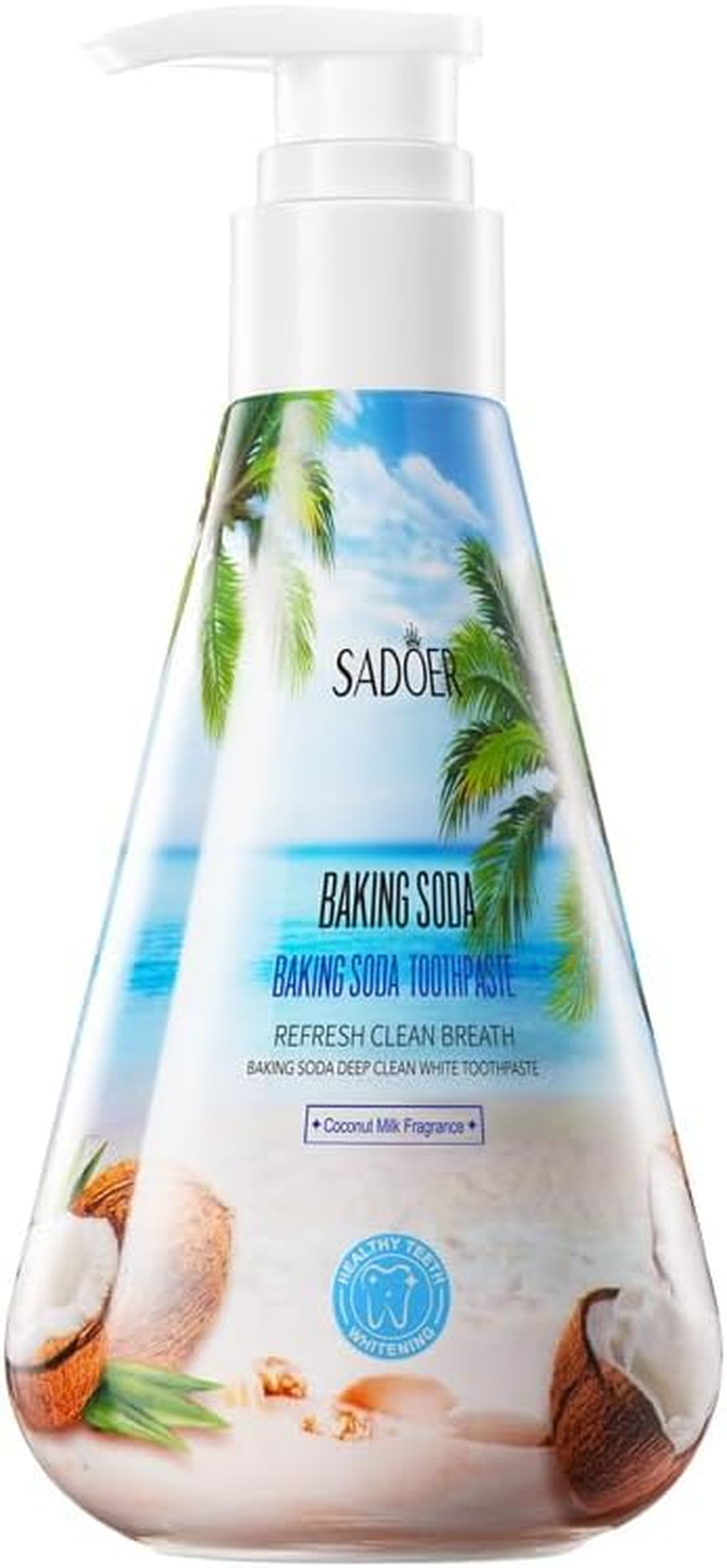 Baking Soda Coconut Flavor Whitening Toothpaste, Deep Cleaning Tartar Stains, Bright White Teeth, Care of the Mouth Fresh Breath, Mouth and Teeth, Intimate Protection of Your Healthy Mouth. image number 1