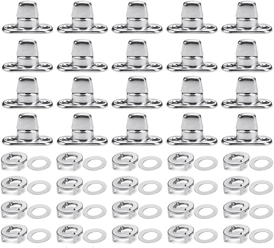 Zicojia 20 Sets Marine Grade Twist Lock Fasteners Turn Button Eyelet and Stud, for Canvas Fastener Turn Buttons Easy to Use image number 2