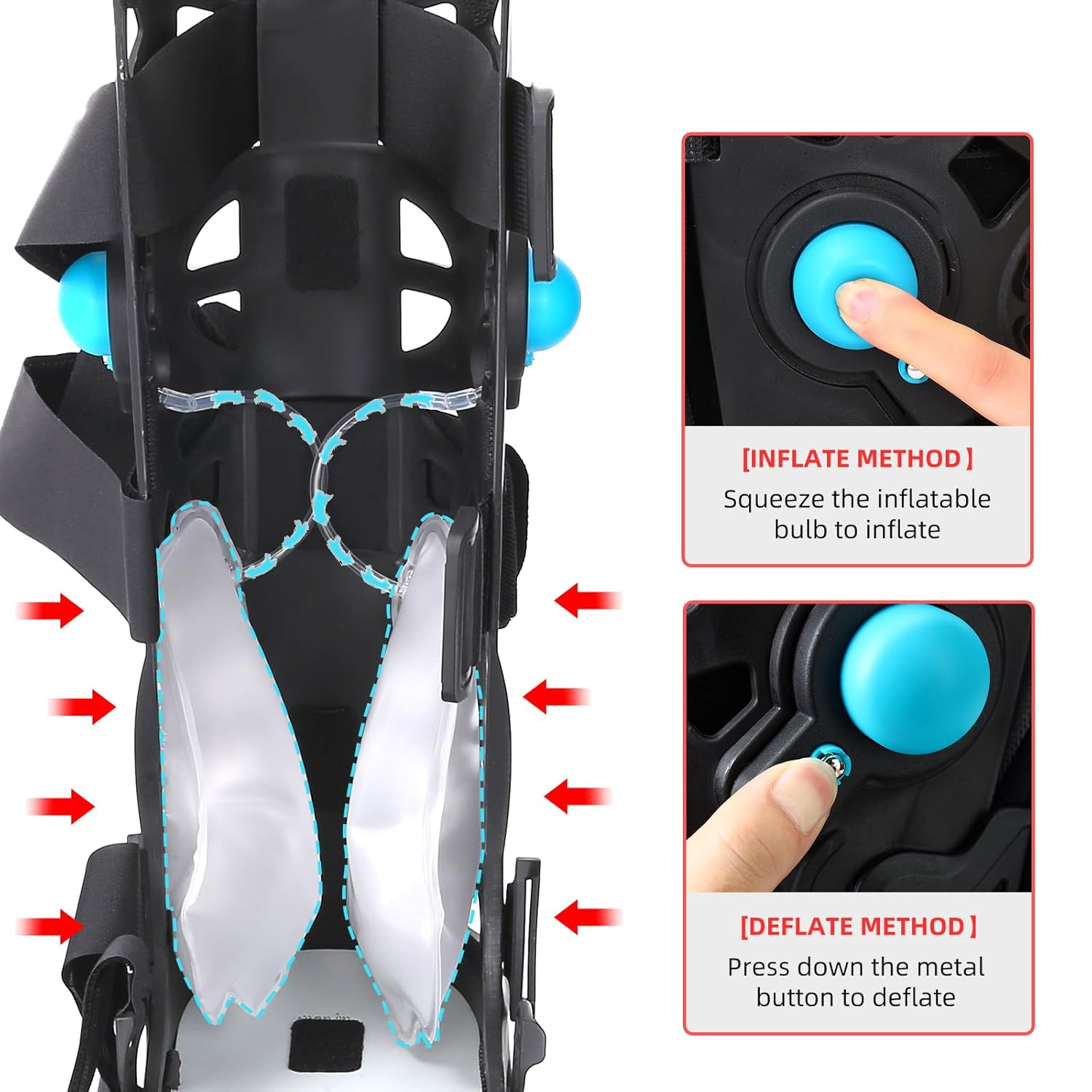 Tall Walker Fracture Boot Inflatable Walking Boot Air Cam Walker Brace Orthopaedic Boot for Sprained Ankle, Foot Pain Recovery, Calf Fracture, Broken Foot, Achilles Tendonitis (L) image number 4