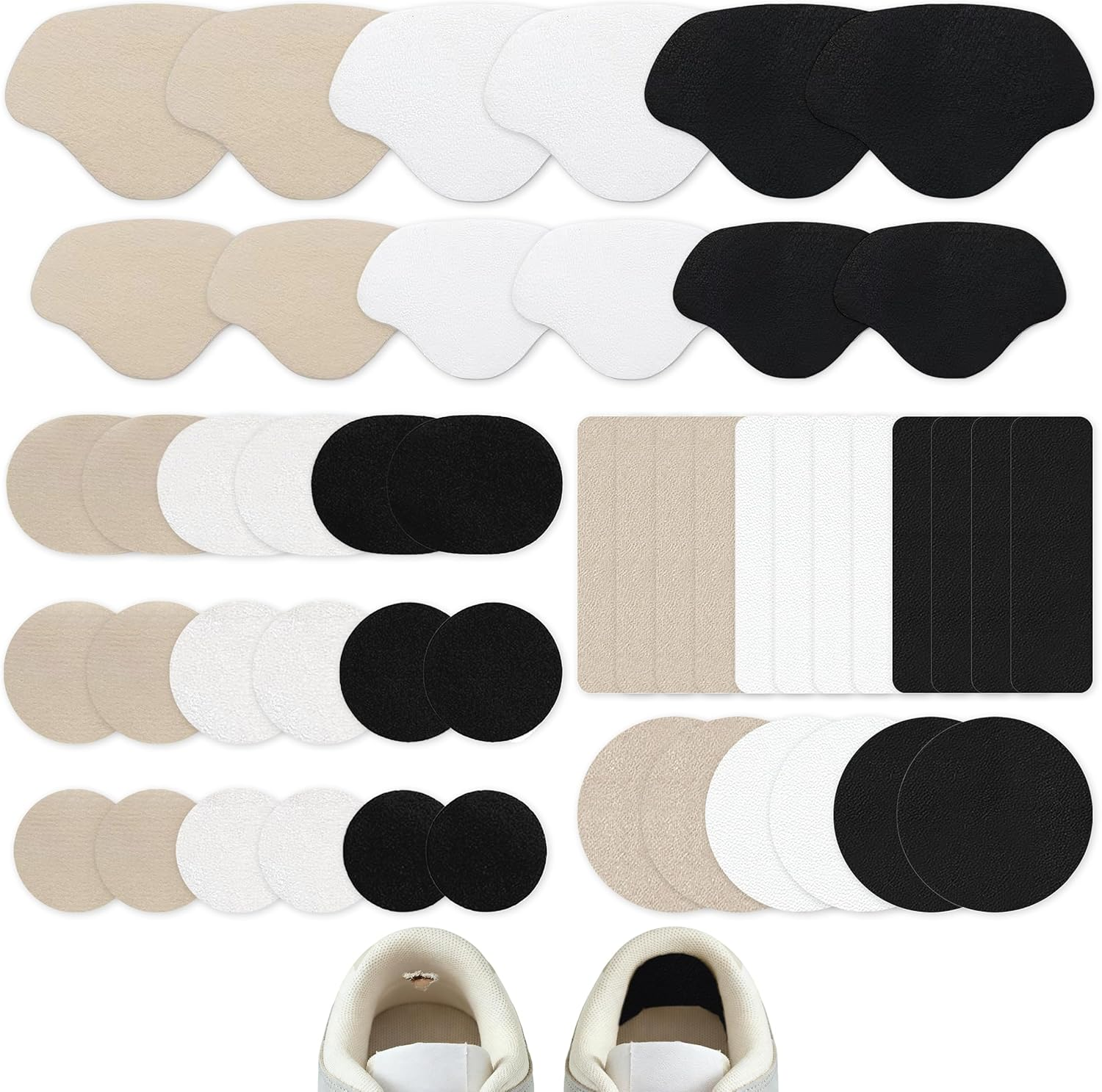 Shoe Patches for Holes, 24 Pairs Self-Adhesive Shoe Repair Patch, Various Styles Shoe Hole Repair Patch Sneaker Repair Patches for Men Women Most Shoes Sitting High Heels