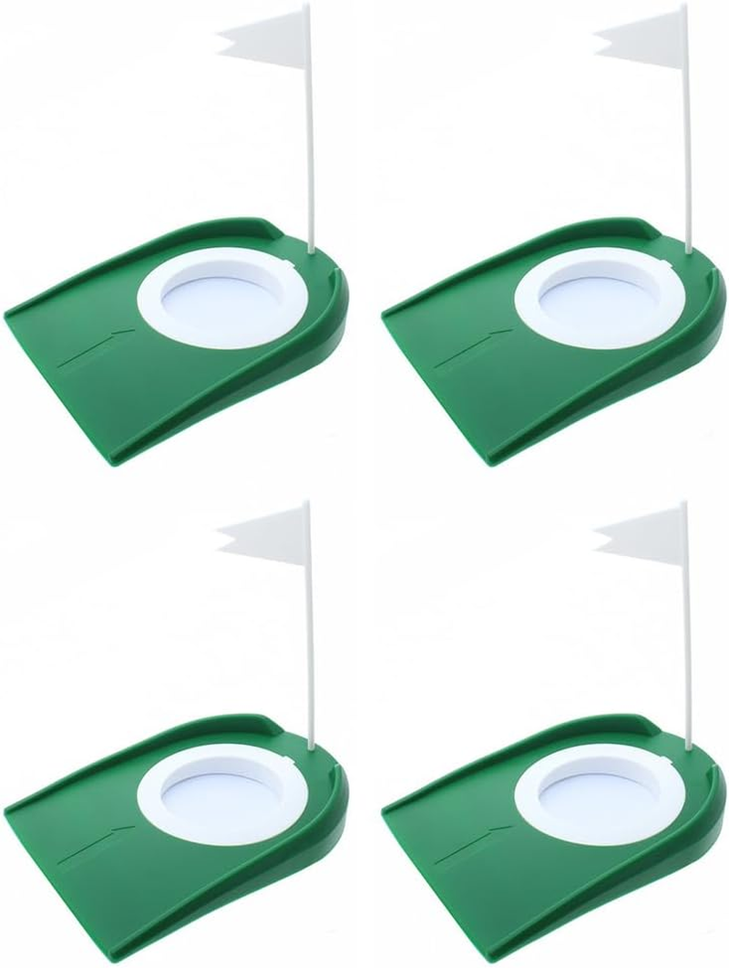 4 Pack Golf Putting Cup Set with Flags &ndash; Indoor & Outdoor Golf Hole Training Aids, Portable Practice Cup with Plastic Flagsticks for Home, Office, Backyard, Garage image number 2