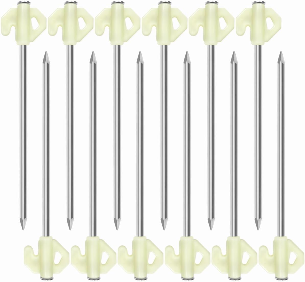 WELANE Eavy Duty Tent Stakes, 12PCS Luminous Aluminium Tent Pegs for Camping Tent, Canopies (0.6 X 20Cm) image number 6