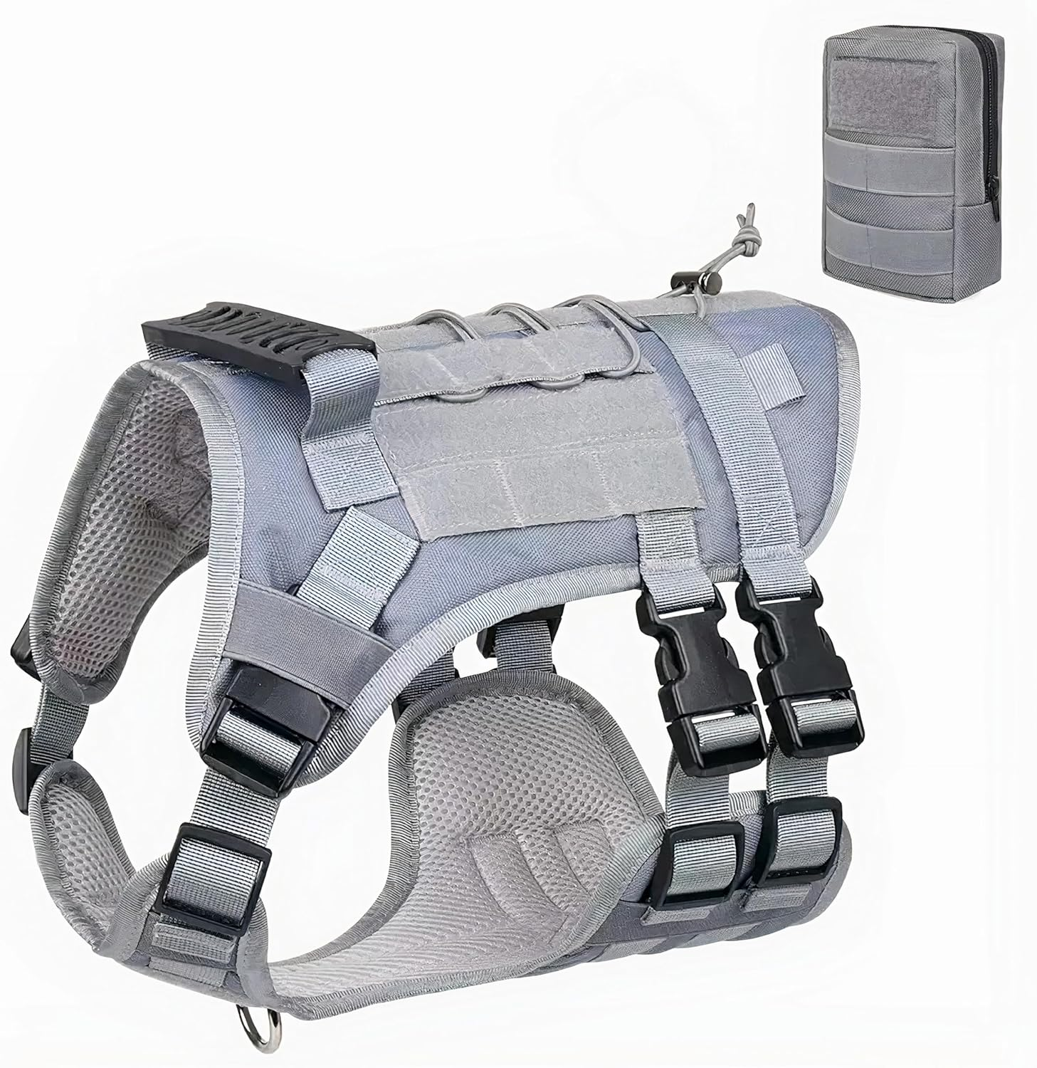 Pet Swift Tactical Dog Harness (Black, Large) - No Pull Dog Harness for Safety and Control - Adjustable for Comfortable Fit - Durable Material - Ideal for Training, Walking, Hiking