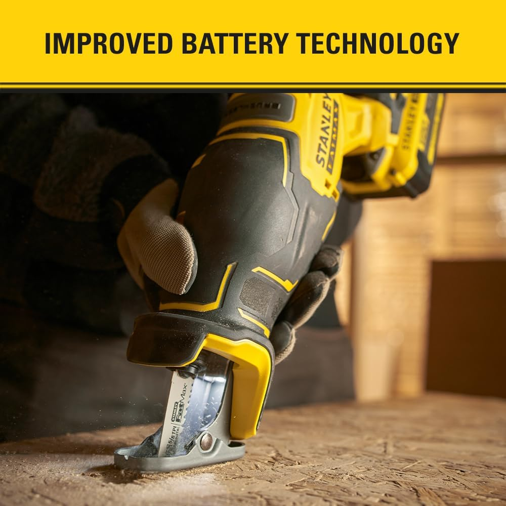 STANLEY FATMAX V20 | 18V Brushless Reciprocating Saw - Brushless Motor Delivers up to 3,200 SPM, 2-Speed, 29Mm Stroke Length, LED Work Light, Saw Only image number 1