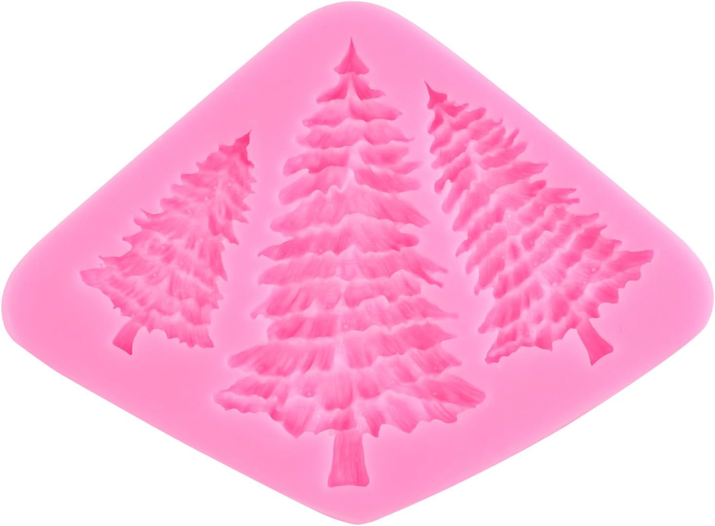 2 Pack Christmas Tree Fondant Cake Mold Silicone Mold Christmas Birthday Party DIY Cake Decorating Cupcake Toppers Polymer Clay Candy Chocolate Gum Paste image number 2