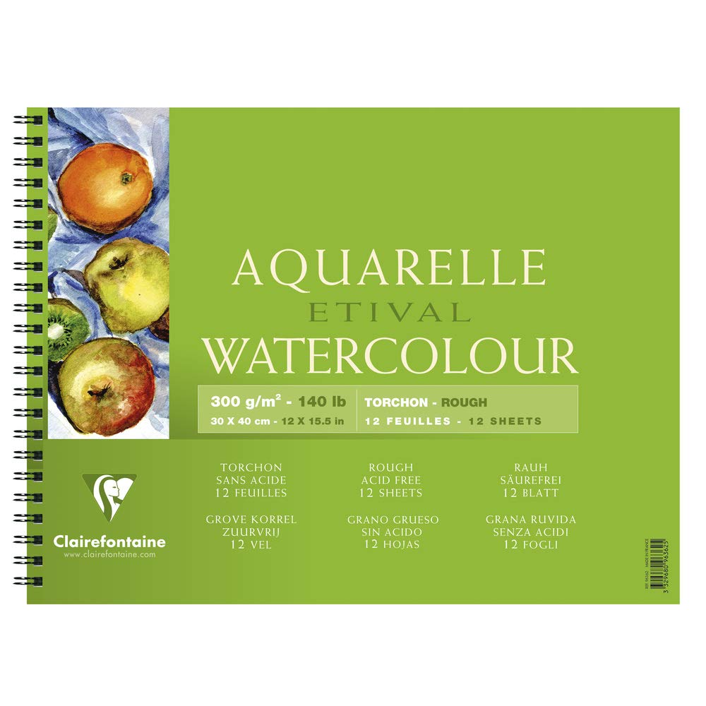 Clairefontaine Etival Spiral Watercolour Pad, 300Gsm, Torchon, 30 X 40 Cm image number 3