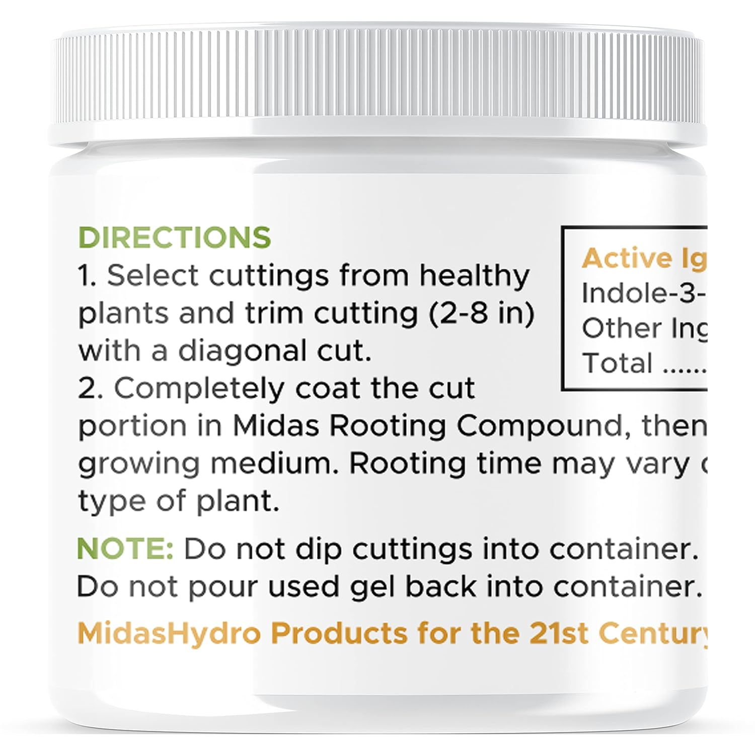 Midas Hydro Products Rooting Gel - .35 IBA Rooting Hormone - Cloning Gel - 4Oz - Plant Cloning - Rooting Gel for Professional and Home Based Growers image number 1