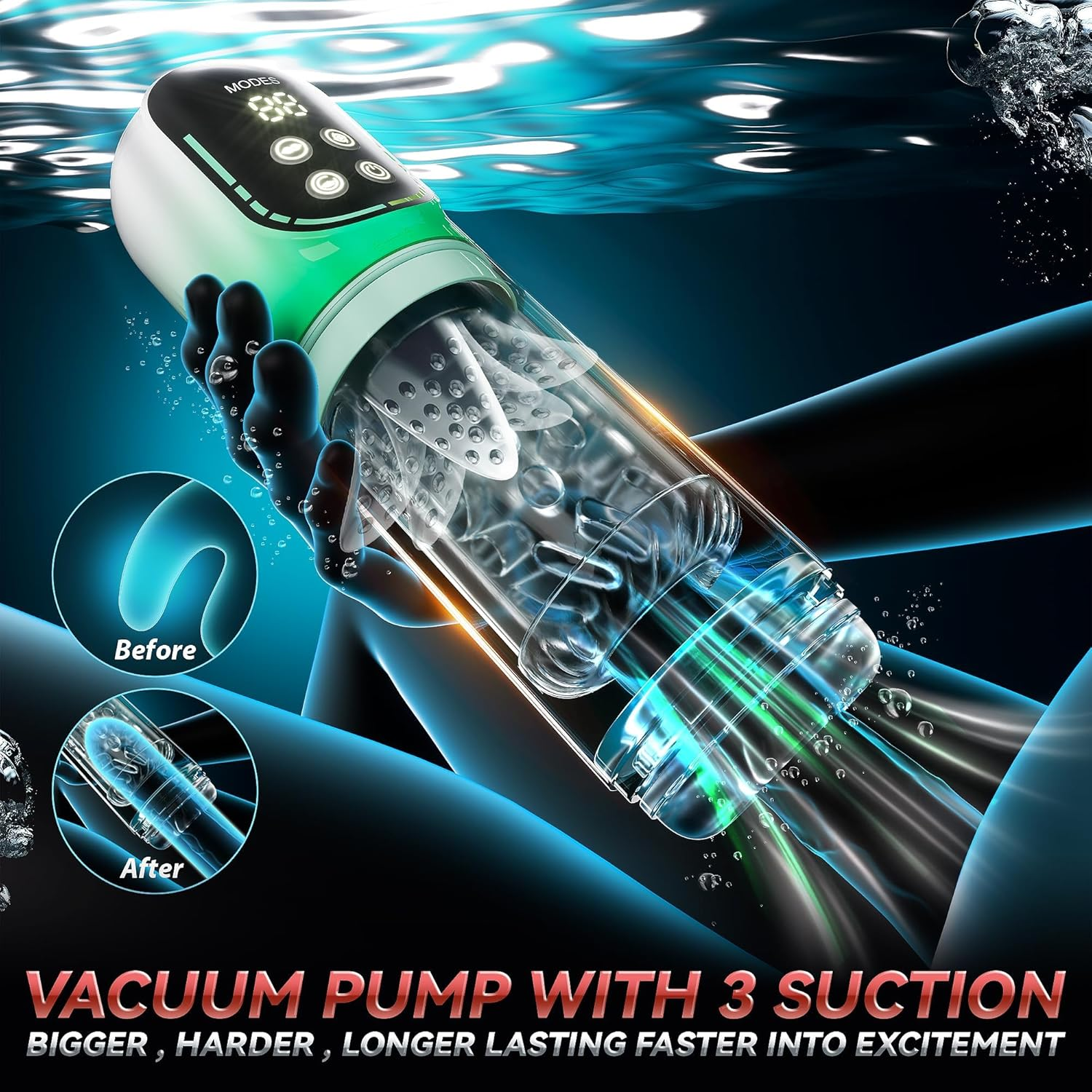 Funflick 5-In-1 Automatic Male Masturbator Penis Pump, Sex Toys for Men Adult Toys Pocket Pussy Male Stroker with 3 Pump & 7 Thrusting Rotating Vibrating Sucking Sex Machines & Devices, Vibrator Sex Toys for Men Penis Extender & Thicker, Sexual Wellness Products for Novel Sex Exploration, Best Valentines Day Gifts for Him image number 5