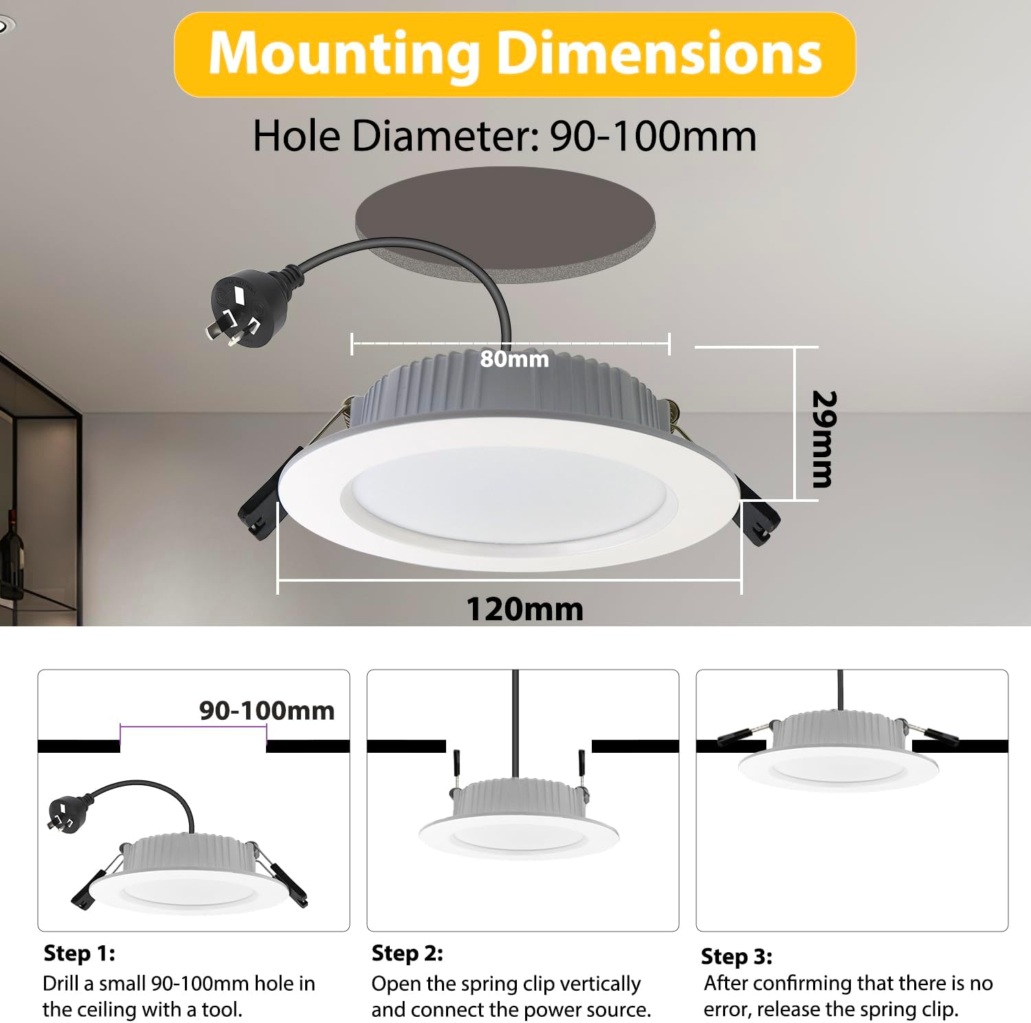 Arotelicht 10W Smart Recessed Downlight, Dimmable RGBW CCT 2700K-6500K, Bluetooth APP Control, 90-100Mm Cutout, 10W 700LM Eye Protection LED Ceiling Lights for Bedroom (RGB+CCT) image number 3