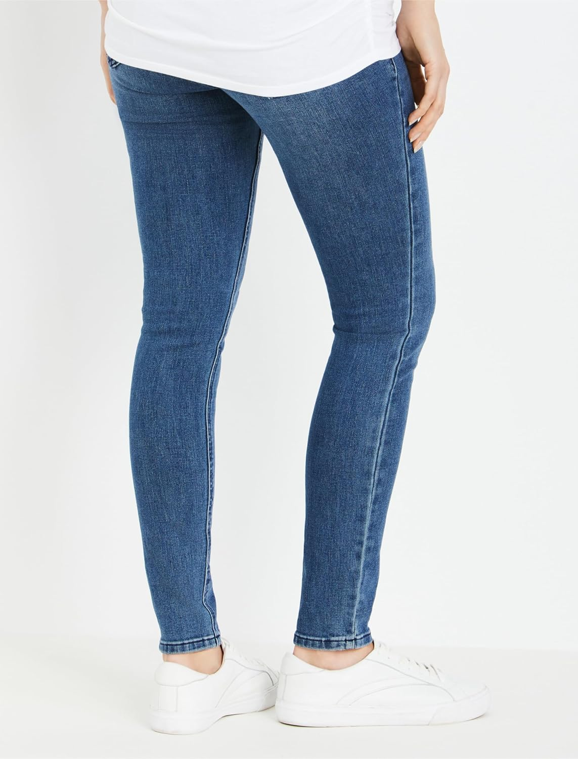 Motherhood Maternity Womens Super Stretch Secret Fit over the Belly Skinny Jeans Indigo Blue image number 3