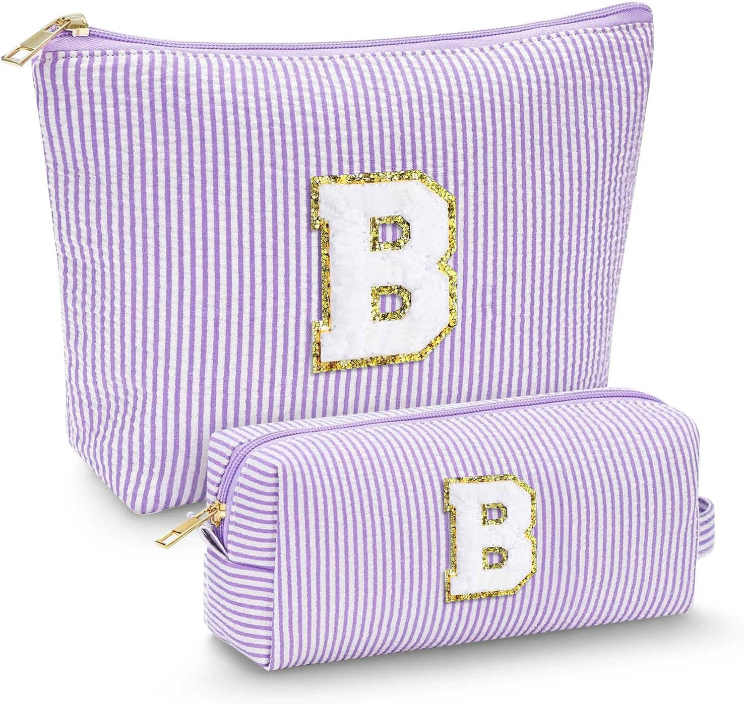 LIAN Makeup Bag Set Initial Cosmetic Bags Travel Toiletry Bags for Women Teen Girls Friend Birthday Gifts Personalized Gifts(Pink-M) image number 3