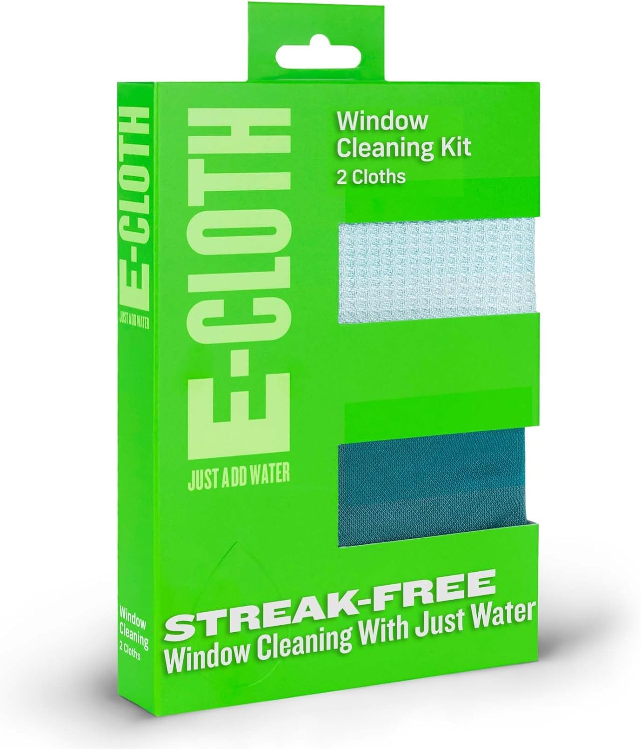 E-Cloth Window Cleaner Kit - Window and Glass Cleaning Cloth, Streak-Free Windows with Just Water, Microfiber Towel Cleaning Kit for Windows, Car Windshield, Mirrors - Tangerine Orange