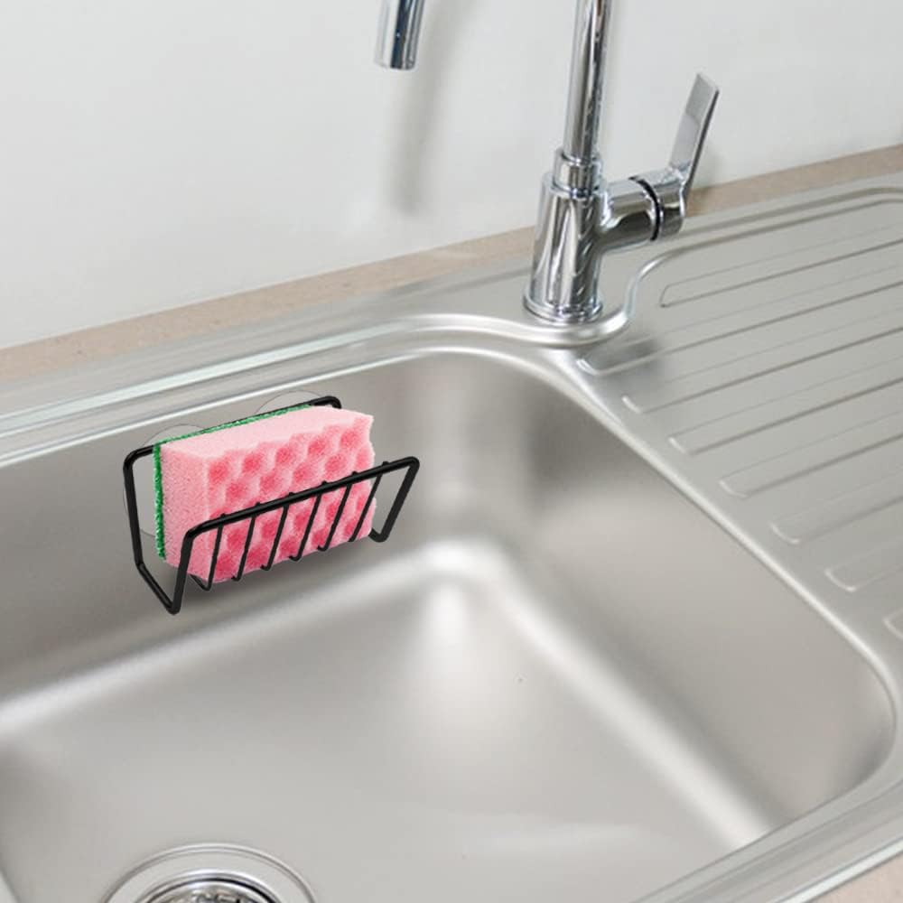 AFUNTA 2 Pack Sponge Holder for Kitchen Sink Stainless Steel Soap Holder Sink Caddy with 4 Suction Cups Kitchen Sink Organizer for Sponge Soap Scrubber image number 4