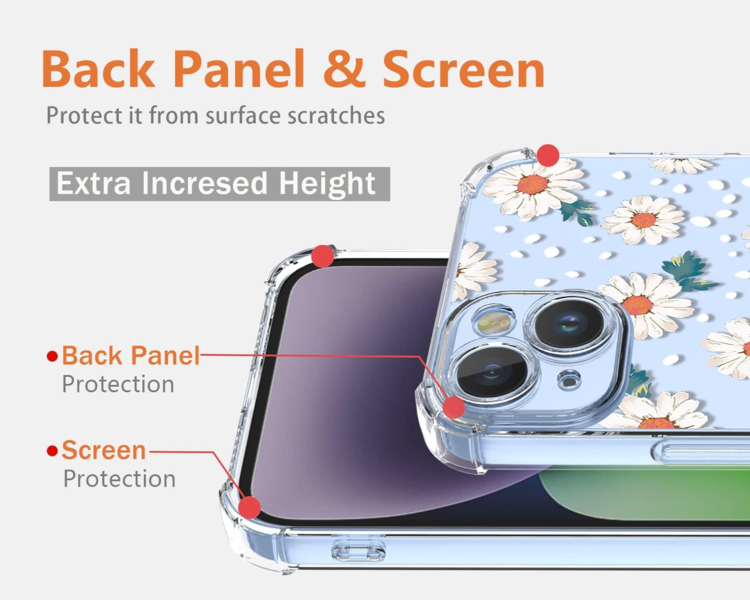 XINYEXIN Mobile Phone Case for Nothing CMF Phone 2 Pro Case Women Girls Flower Pattern Design Ultra Thin Transparent Protective Shockproof TPU Bumper Clear Case - Daisy image number 1